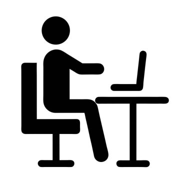 Bilgisayar Masası simgesi, vektör illüstrasyonu