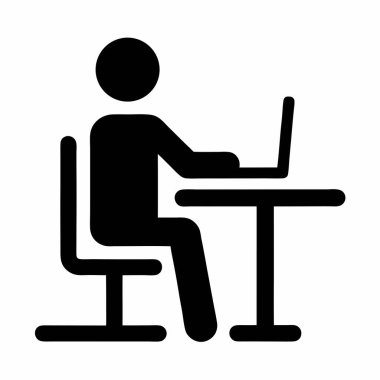 ofis masa simgesi vektör illüstrasyonu