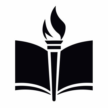 Mum simgesi yanan kitap, basit vektör