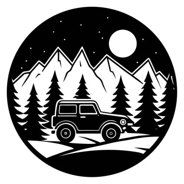 Çam ağacı ormanlı araba kampı