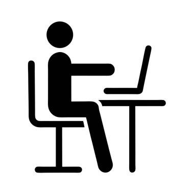 Ofis çalışanı ikonu. Beyaz arkaplanda izole edilmiş web tasarımı için işçi vektör simgesi