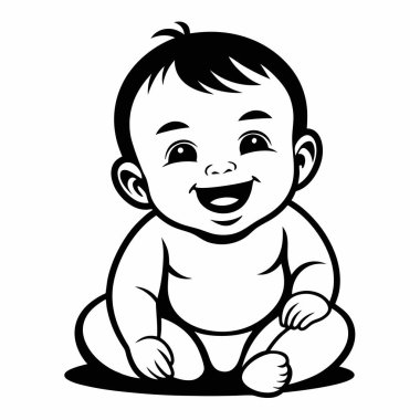 Kafasında bir gülümsemeyle mutlu bir bebek