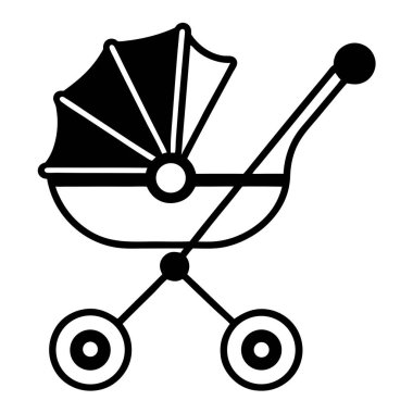 Moda biçimi izole edilmiş arkaplanda pram simgesi