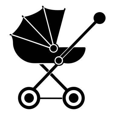 bebek arabası simgesi, vektör illüstrasyonu