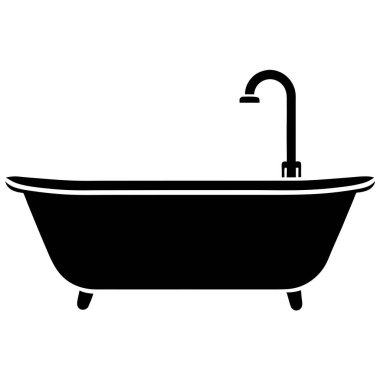 Banyo küveti simgesi, basit stil..