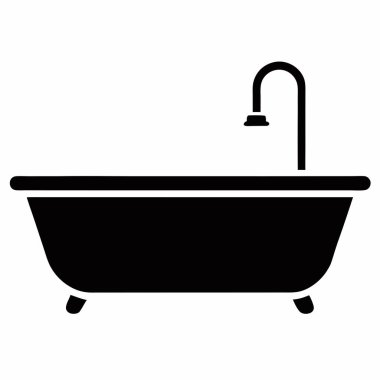 Küvet simgesi, vektör illüstrasyonu