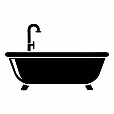 Banyo küveti simgesi, basit stil.