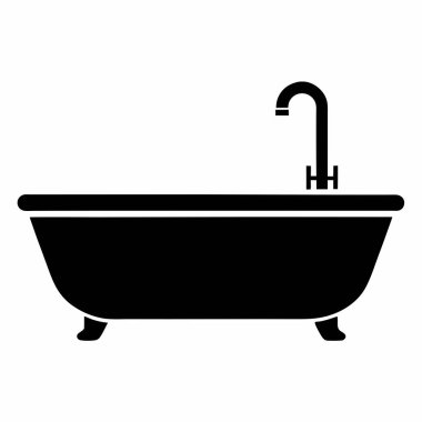 Banyo küveti simgesi, basit stil.