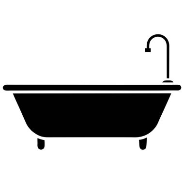 Küvet simgesi, vektör illüstrasyonu