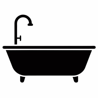 Küvet simgesi, vektör illüstrasyonu