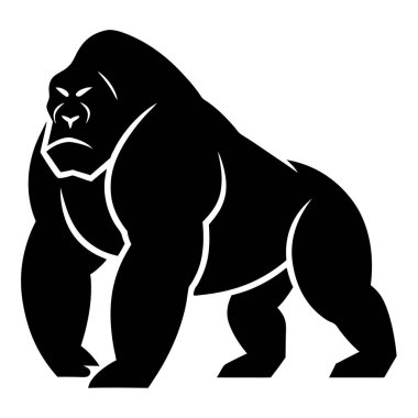 Gorilin vektör silueti.