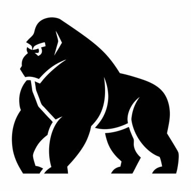 Siyah beyaz goril silueti