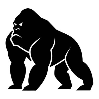 Goril siluetinin vektör çizimi