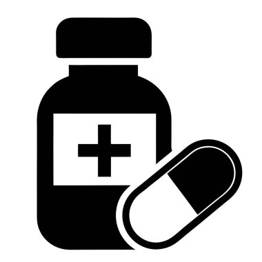 Haplı hap şişesi.