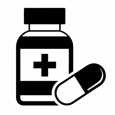 Tıbbi haplarla dolu ilaç şişesi..