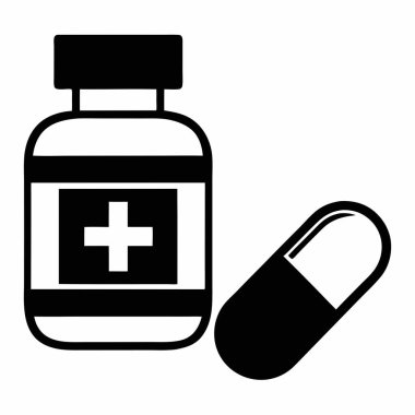 İlaç şişesi vektör simgesi