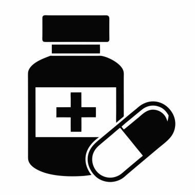 İlaç şişeli hap.