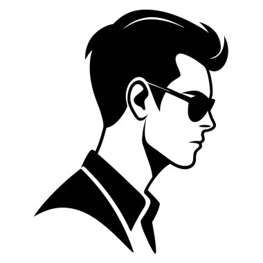 Siyah takım elbiseli bir vektör.