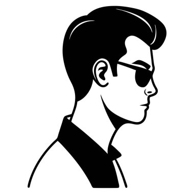 güneş gözlüğü karakter vektör çizim tasarımı ile genç adam