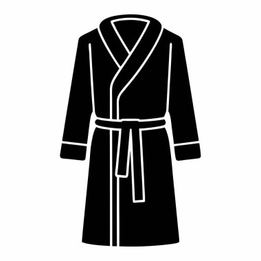 Bornoz simgesi, basit siyah illüstrasyon