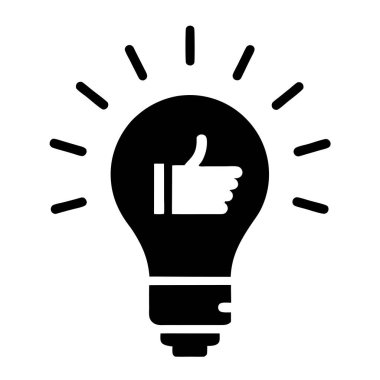 fikir ampul simgesi, basit biçim
