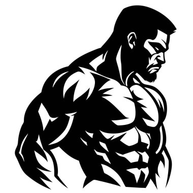 Güçlü kası olan kaslı bir adam.