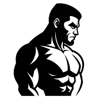 Siyah beyaz güçlü adam.