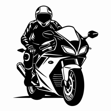Beyaz arkaplanda motosiklet vektörü silueti