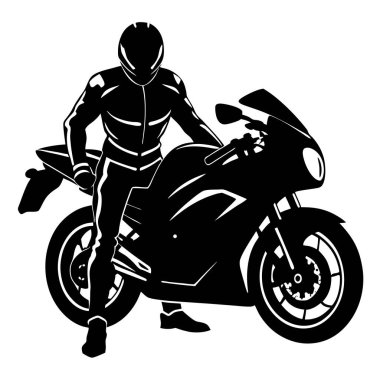 bir motosiklet üzerinde motosikletçi