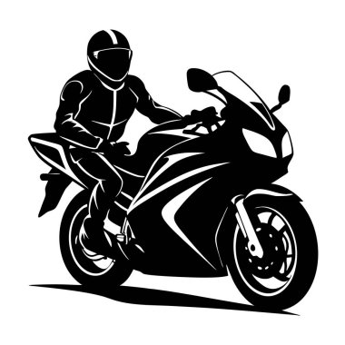 Motosiklet sporu silueti. vektör illüstrasyonu