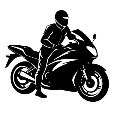 Beyaz arkaplanda motosiklet silueti