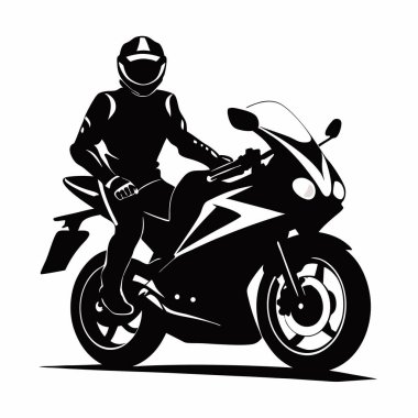 siyah ve beyaz motosiklet sürücüsü