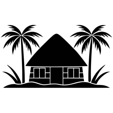 palmiye ağaçları ile ev