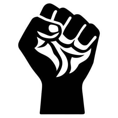 Yumruğunu kaldırmış vektör silueti..