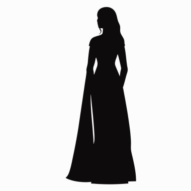 Uzun saçlı bir bayanın silueti.