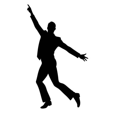 Beyaz bir arka plan üzerinde dans eden birinin siluet vektör.