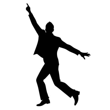 Siyah takım elbiseli iş adamı dans ediyor