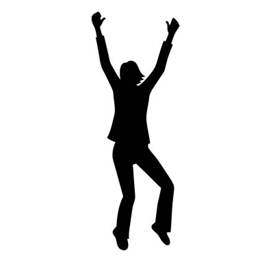 Kollarını kaldırıp kaldıran bir kadının vektör çizimi