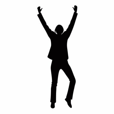 Beyaz arka planda zıplayan adam.