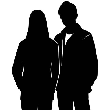 Vektör çizimi. siluet insanlar.