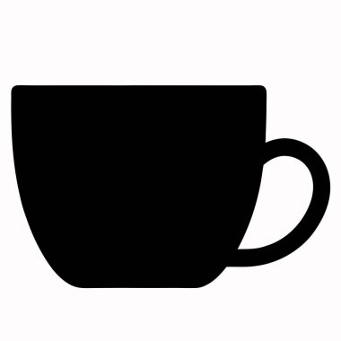 Kupa ikonu. siyah renk tasarımı. Düzenlenebilir çizim. Kahve fincanı