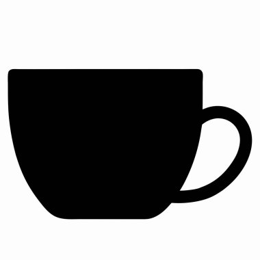 kahve kupası düz simgesi beyaz arkaplan, vektör, illüstrasyon izole