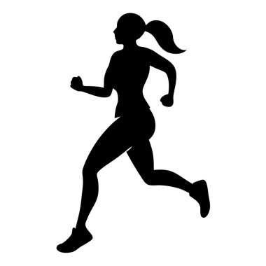 Beyaz arkaplanda çalışan kadın silueti