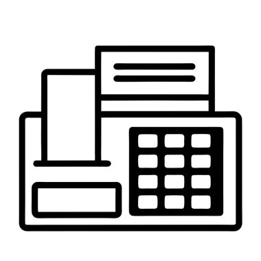 Beyaz arkaplanda vektör hesap makinesi düz simgesi