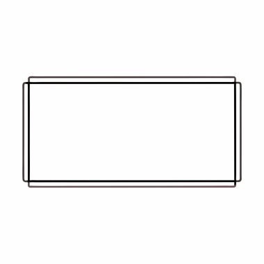 Gölgeli boş dikdörtgen çerçeve. beyaz üzerine izole.