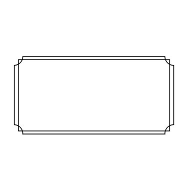 Boş dikdörtgen pankart. Beyaz arkaplanda izole edilmiş vektör illüstrasyonu.