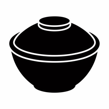 Çorba ikonlu kase. Web için çorba vektörü simgesi içeren basit bir kase çizimi