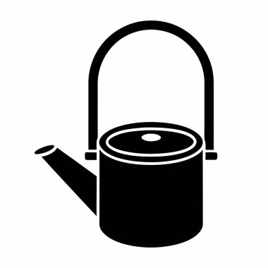 Kahve ısıtıcısı simgesi, siyah stil.