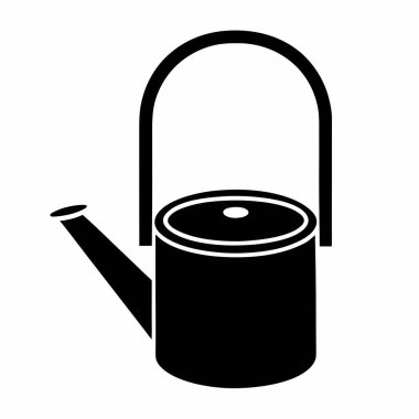 Kahve demliği ikonu. Beyaz arkaplanda izole edilmiş kahve demliği vektör simgesinin düz çizimi