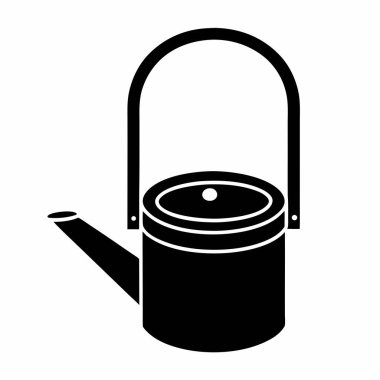 Siyah bir çaydanlığın vektör illüstrasyonu